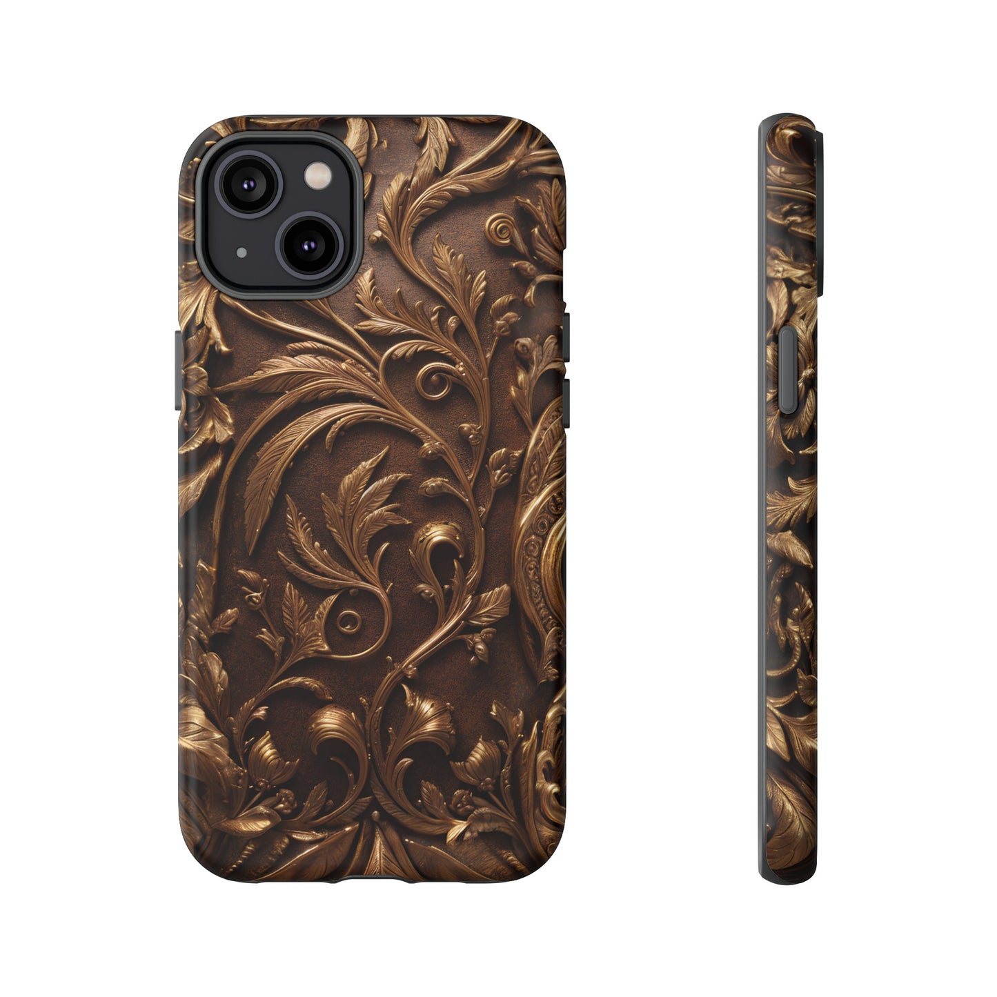 Elegant Bronze Phone Case – Victorian Floral Design for iPhone, Samsung Galaxy, and Google Pixel Devices