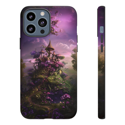 Enchanted Fairy Castle Phone Case - Magical Purple Fantasy Art for iPhone, Samsung Galaxy and Google Pixel Devices