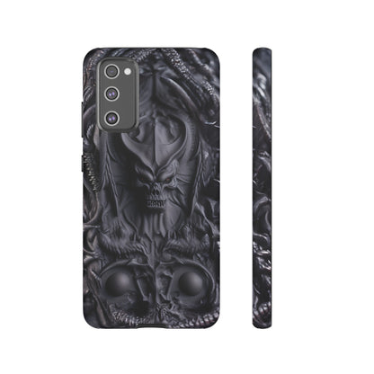 Black Demon Phone Case – Horned Hell Horror Design for iPhone, Samsung Galaxy, and Google Pixel Devices