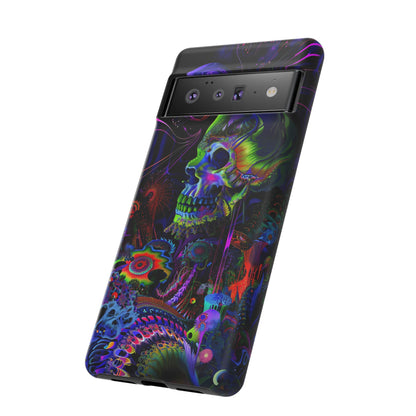 Psychedelic Skull Phone Case – Vibrant Pastel Design for iPhone, Samsung Galaxy, and Google Pixel Devices