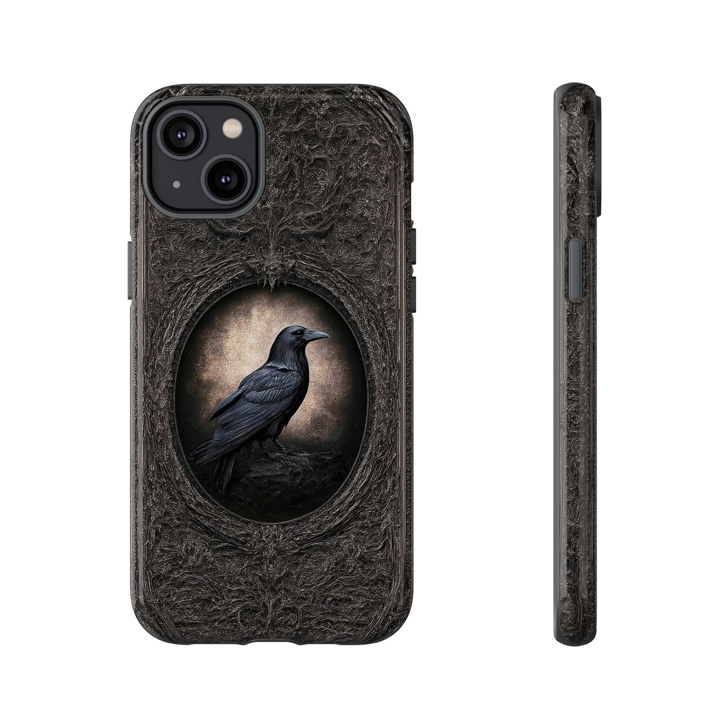 Gothic Raven Phone Case - Mysterious Dark Bird Design