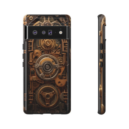 Gearworks Tough Phone Case – Steampunk Clockwork Design for iPhone, Samsung Galaxy, and Google Pixel Devices