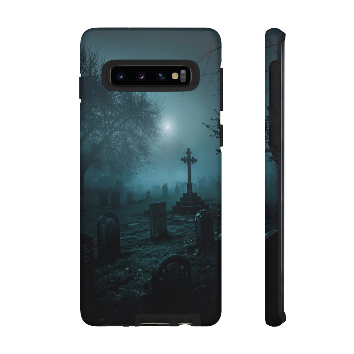 Graveyard at Night Phone Case – Eerie Cemetery Design for iPhone, Samsung Galaxy, and Google Pixel Devices