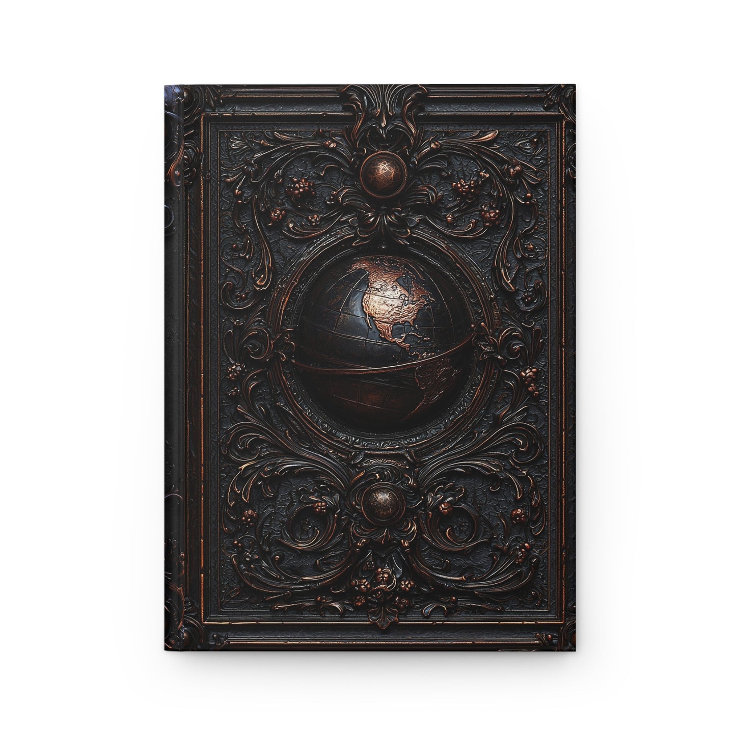 Ornate Gothic Globe Notebook - Vintage-Inspired World Map Journal