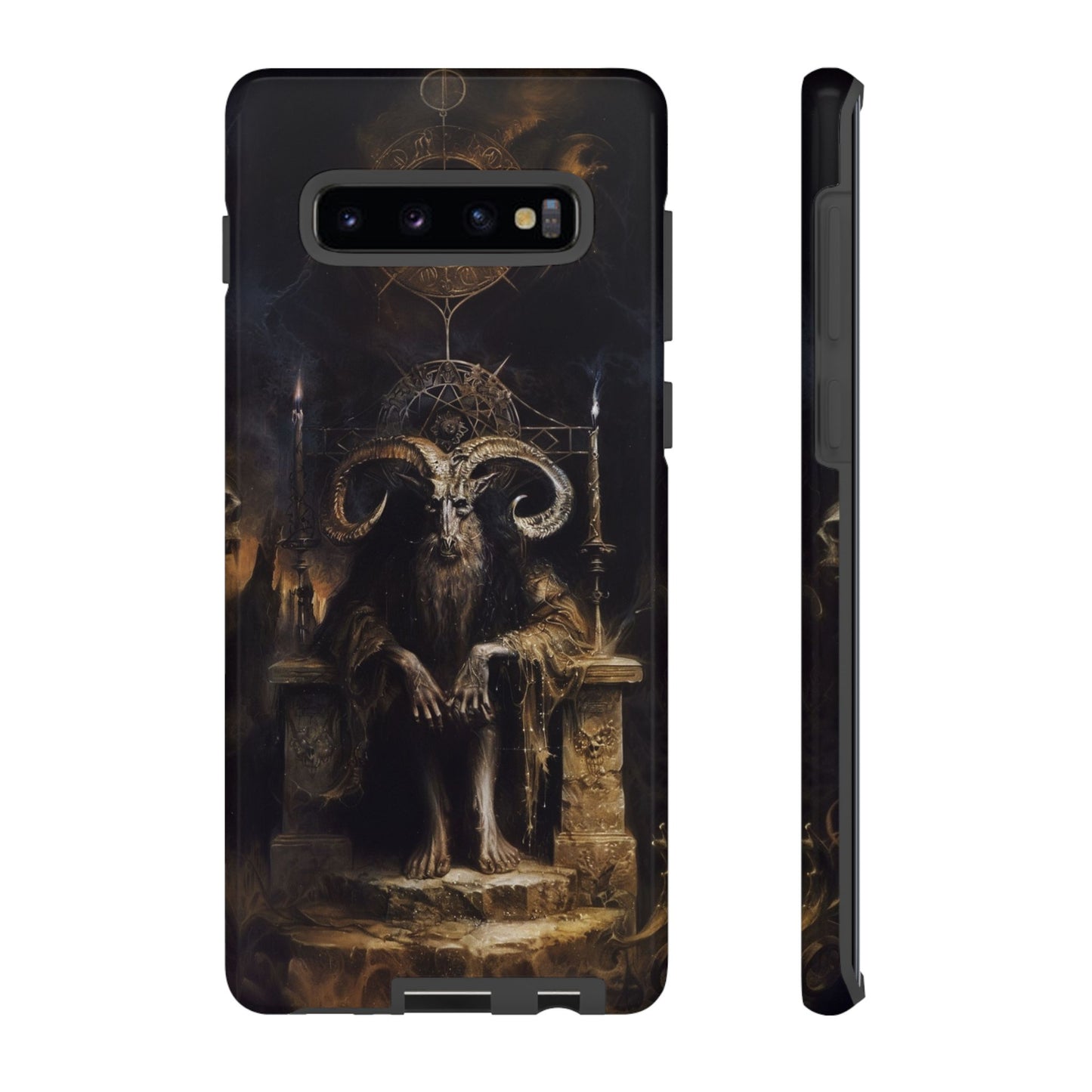 Dark Gothic Goat Demon Phone Case - Occult Horned Beast Art Design