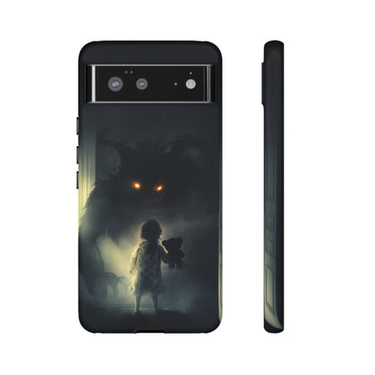 A Child Facing A Terrifying Monster Phone Case - for iPhone, Samsung Galaxy, and Google Pixel Devices