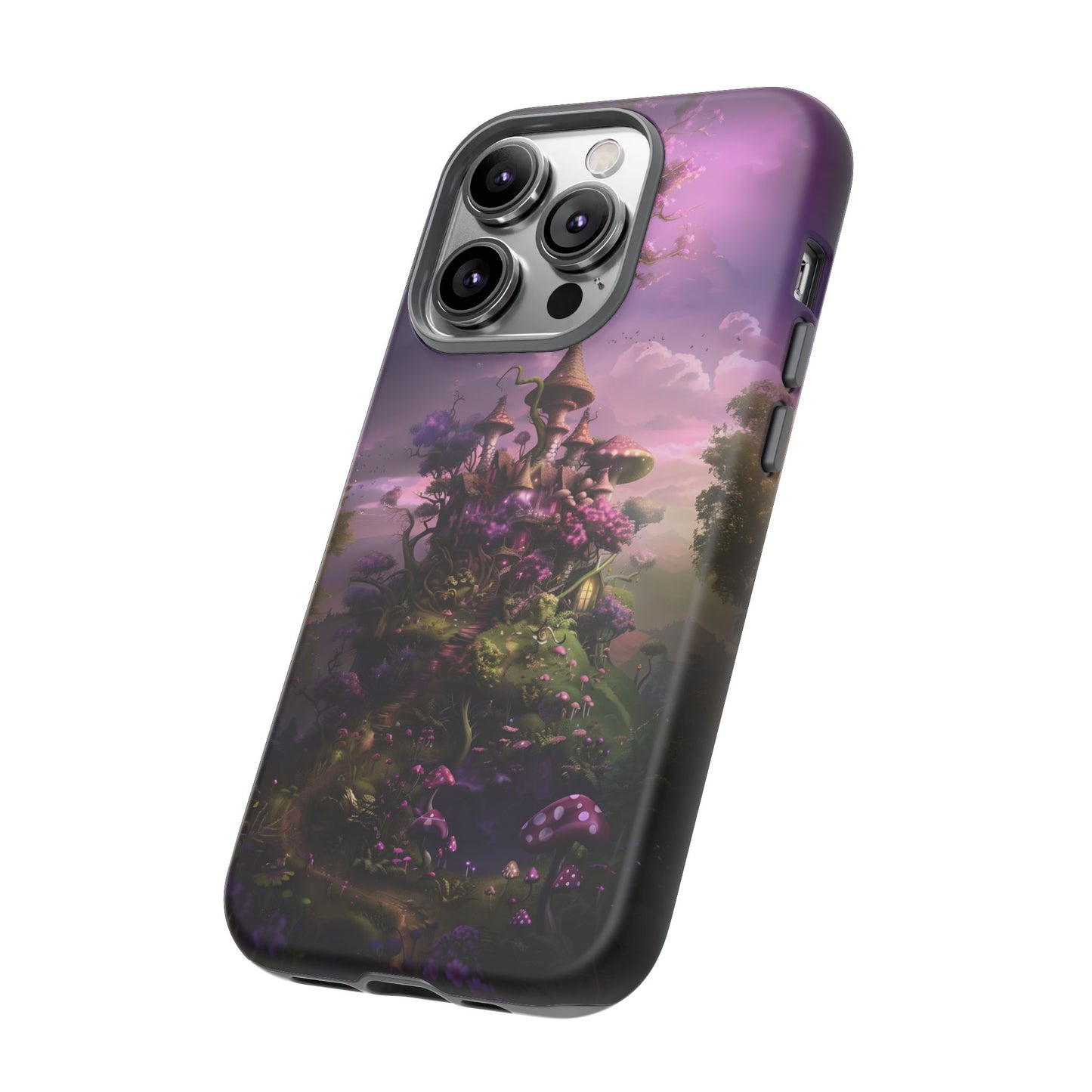 Enchanted Fairy Castle Phone Case - Magical Purple Fantasy Art for iPhone, Samsung Galaxy and Google Pixel Devices