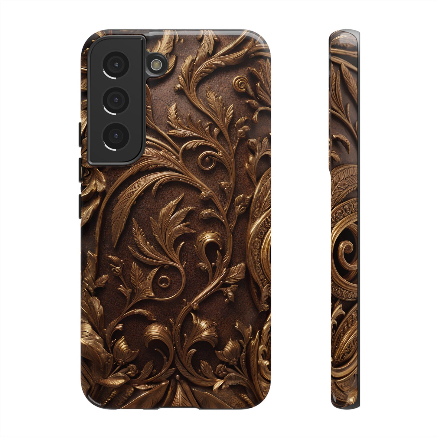 Elegant Bronze Phone Case – Victorian Floral Design for iPhone, Samsung Galaxy, and Google Pixel Devices