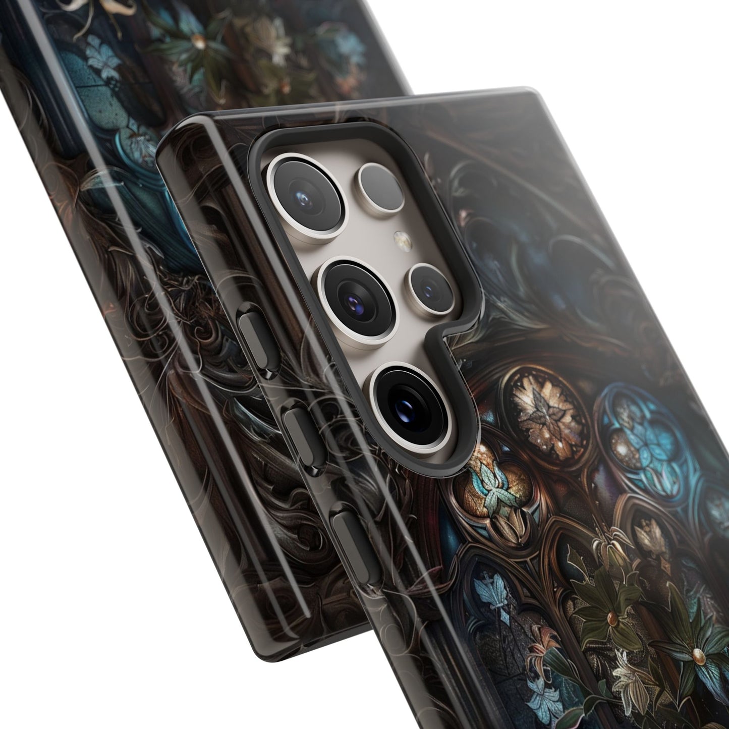 Elegant Gothic Flower Art Phone Case - Intricate Floral Design for iPhone, Samsung Galaxy, and Google Pixel Devices