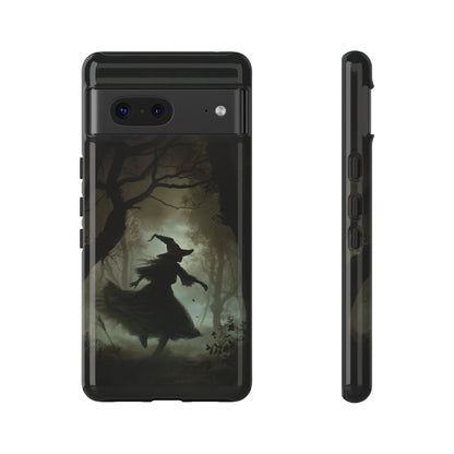 Spooky Witch Silhouette Phone Case - Halloween Dark Art Design for iPhone, Samsung Galaxy, and Google Pixel Devices