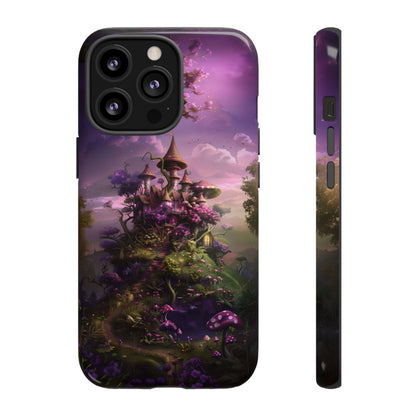 Enchanted Fairy Castle Phone Case - Magical Purple Fantasy Art for iPhone, Samsung Galaxy and Google Pixel Devices