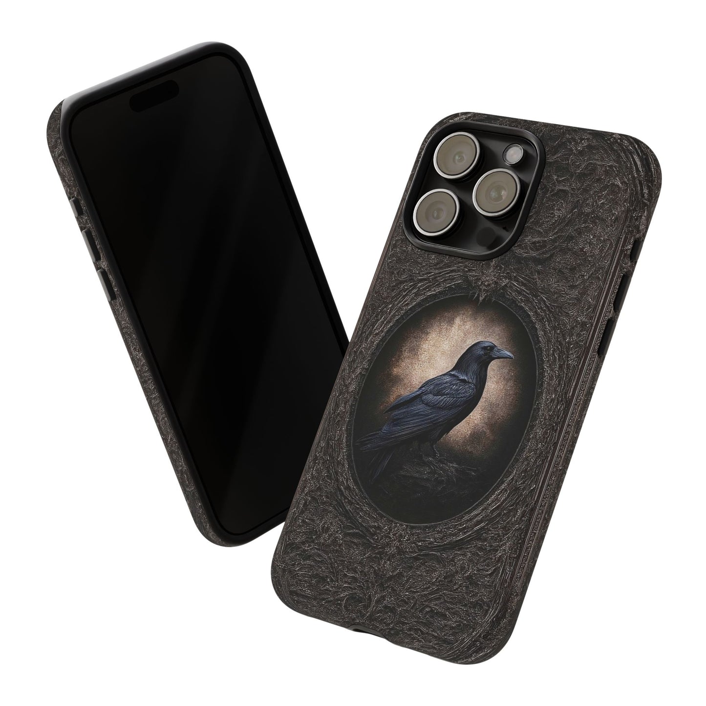 Gothic Raven Phone Case - Mysterious Dark Bird Design