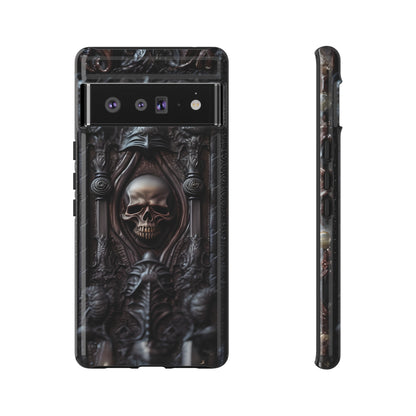 Dark Grimoire of Death Tough Phone Case – Gothic Skull Vampiric Design for iPhone, Samsung Galaxy, and Google Pixel Devices