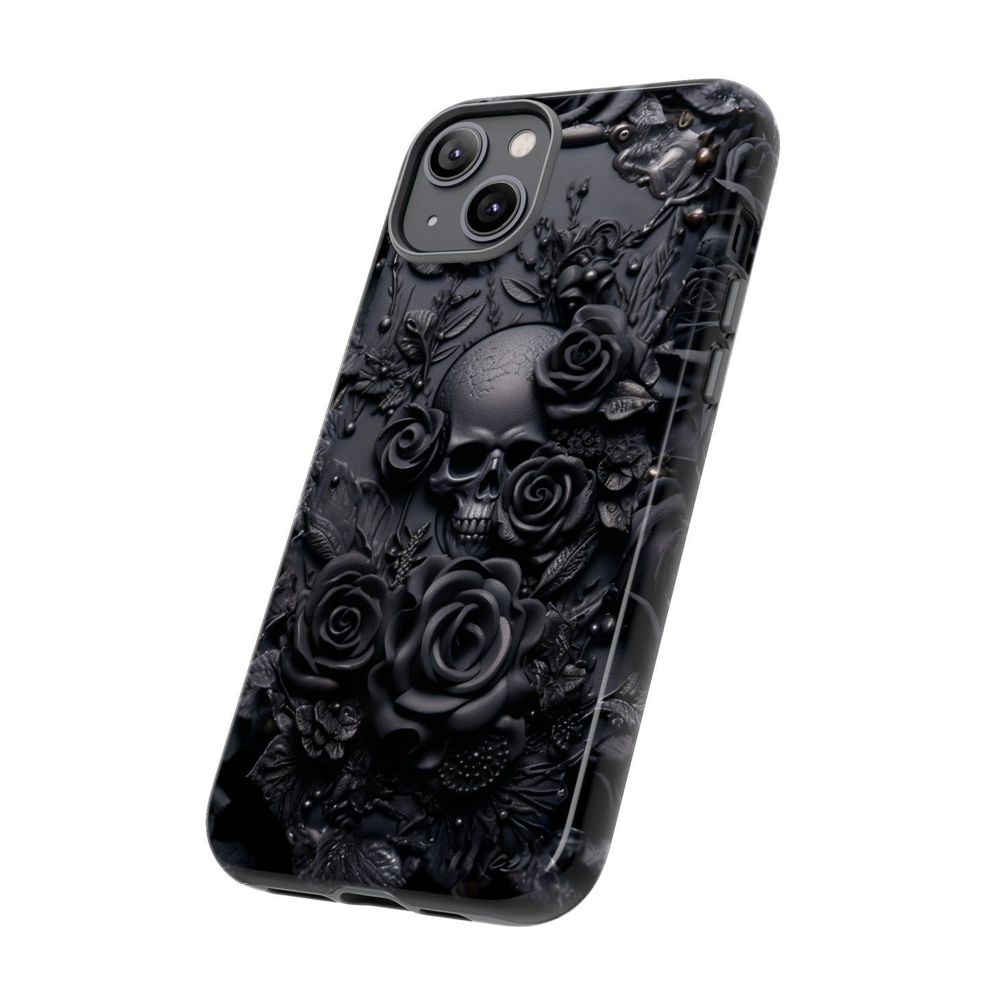 Gothic Black Roses Tough Phone Case – Elegant Dark Floral Design for iPhone, Samsung Galaxy, and Google Pixel Devices