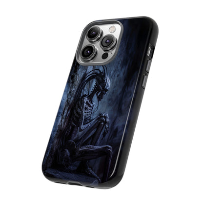 Gothic Alien Skeleton iPhone Case - Sci-Fi Horror Design