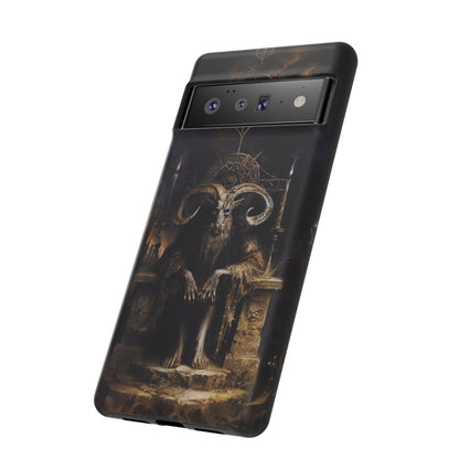 Dark Gothic Goat Demon Phone Case - Occult Horned Beast Art Design