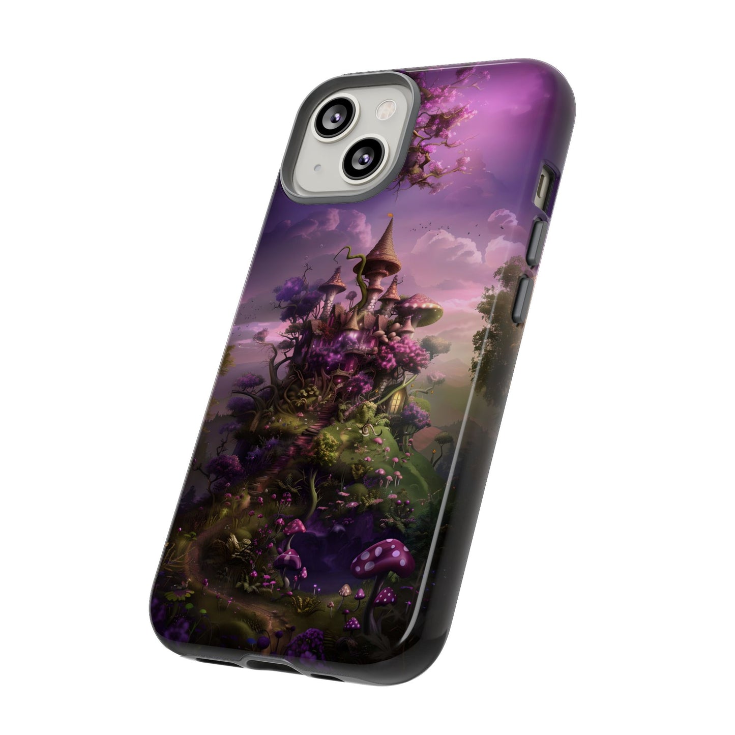 Enchanted Fairy Castle Phone Case - Magical Purple Fantasy Art for iPhone, Samsung Galaxy and Google Pixel Devices