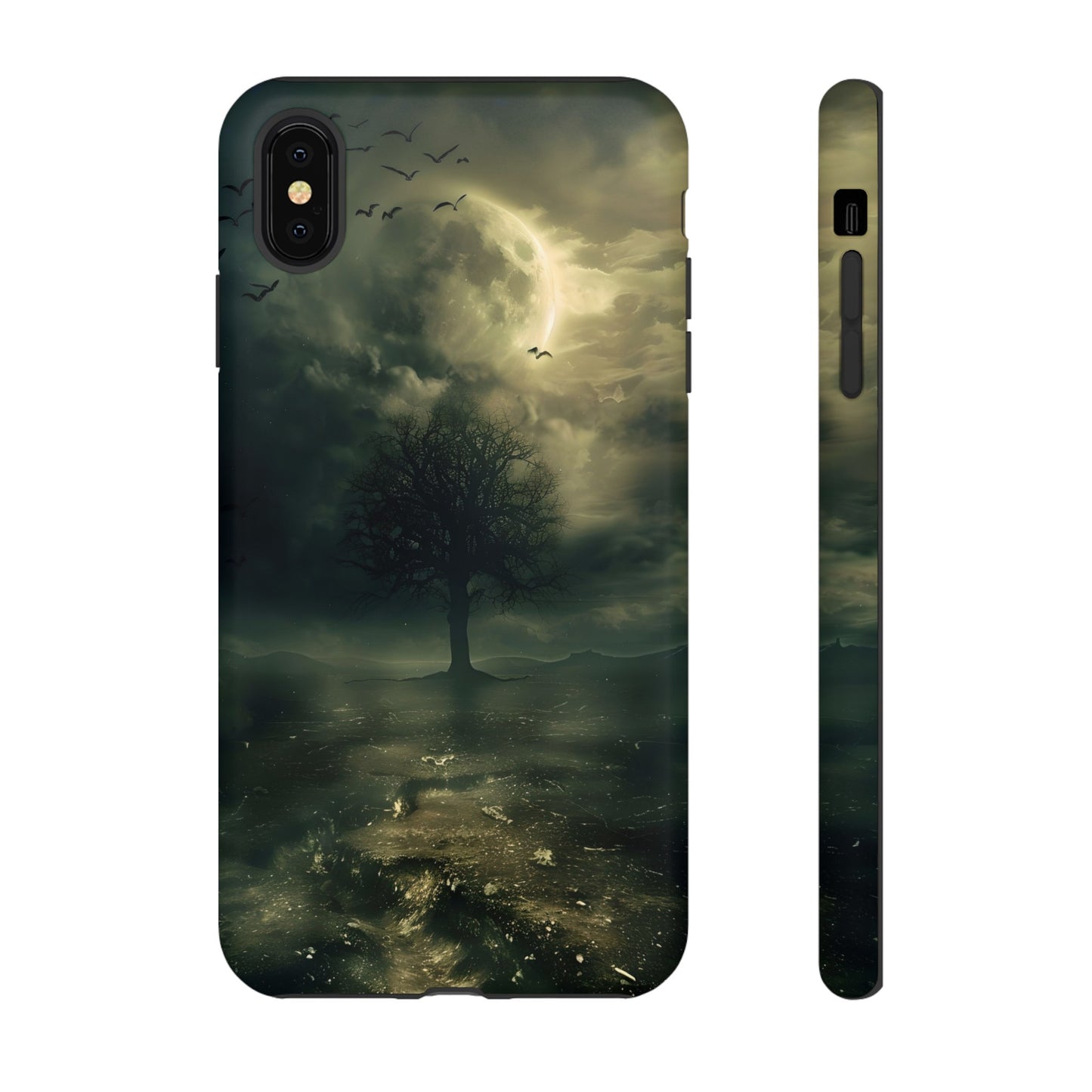 The Tree of Desolation Phone Case – Dark Fantasy Gothic Art with Full Moon for iPhone, Samsung Galaxy, and Google Pixel Devices