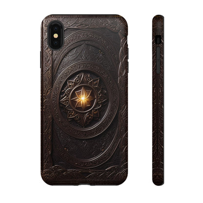 Intricate Leather Flower Tough Phone Case – Elegant Floral Design for iPhone, Samsung Galaxy, and Google Pixel Devices