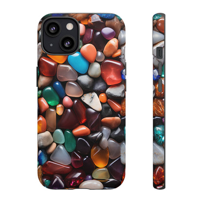 Colorful Stones Phone Case – Vibrant Polished Gemstone Design for iPhone, Samsung Galaxy, and Google Pixel Devices