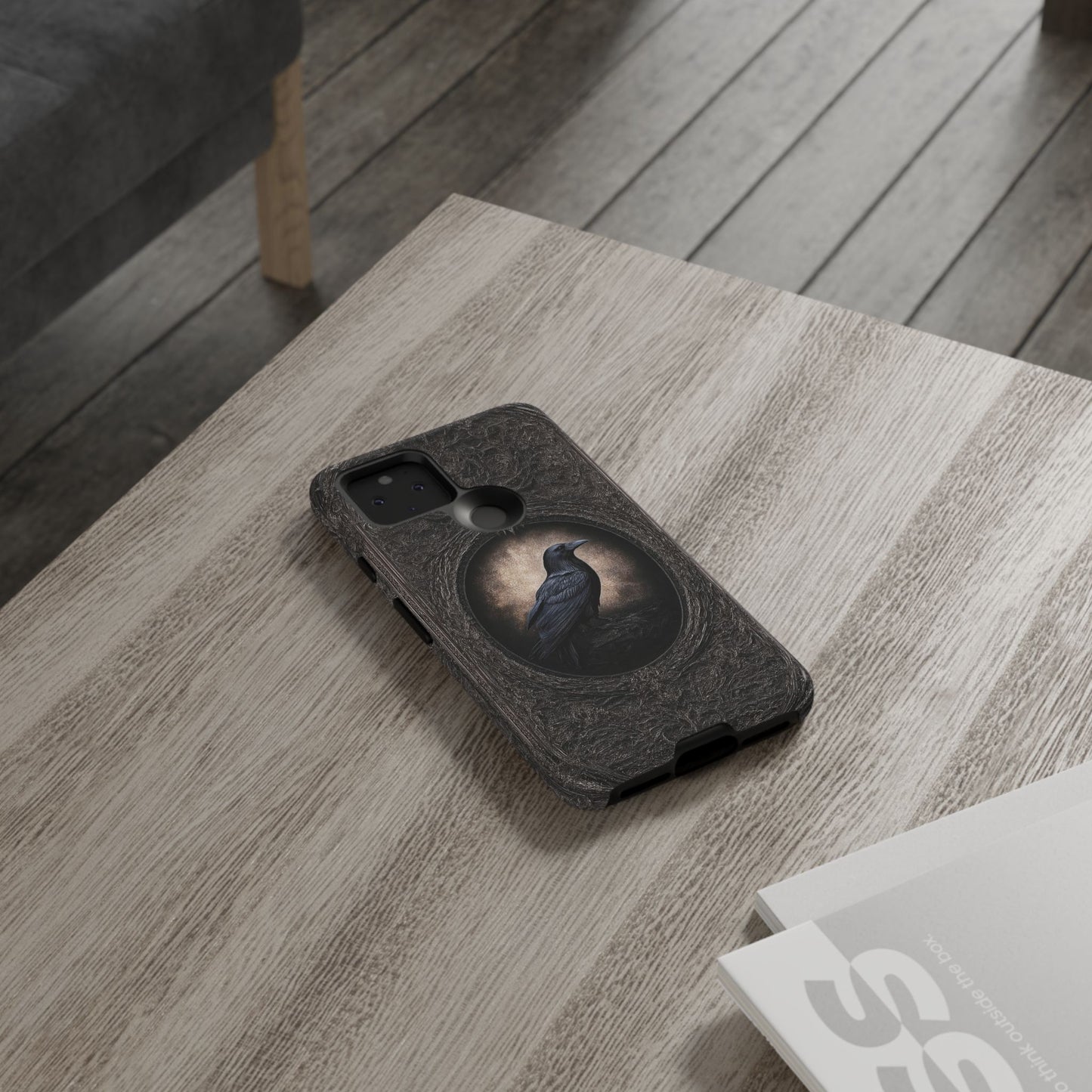 Gothic Raven Phone Case - Mysterious Dark Bird Design