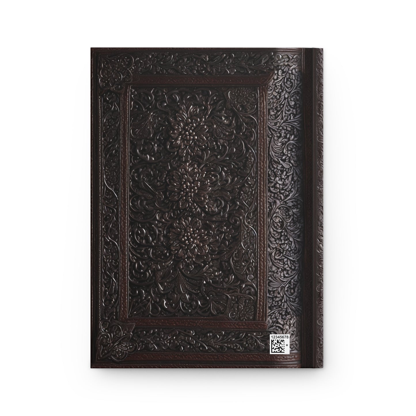 Brown Intricate Floral Leather Hardcover Notebook – Elegant Journal for Writing and Sketching