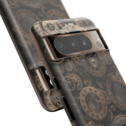 Gearworks 3 Phone Case – Steampunk Victorian Design with Gears and Clockwork for iPhone, Samsung Galaxy, and Google Pixel Devices