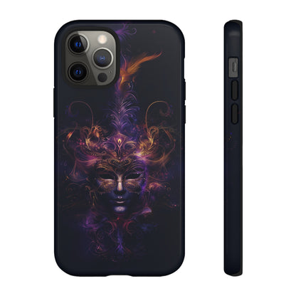 Elegant Masquerade Mask Phone Case for iPhone, Samsung Galaxy, and Google Pixel Devices - Mystical Design