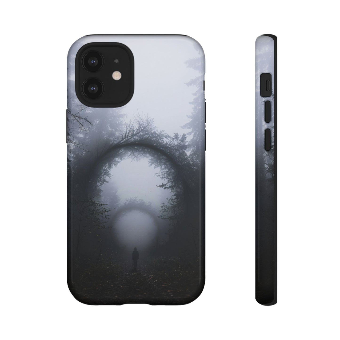 Mystical Forest Portal Phone Case - Atmospheric Foggy Path with Enchanted Tunnel For iPhone, Samsung Galaxy, and Google Pixel Devices.