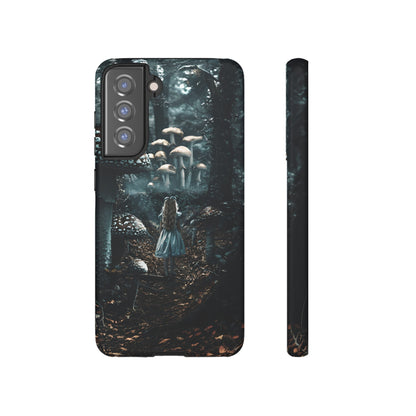 Alice in the Mushroom Forest Phone Case – Fantasy Wonderland Design for iPhone, Samsung Galaxy, and Google Pixel Devices