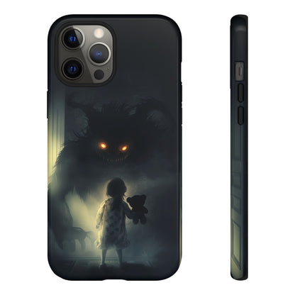 A Child Facing A Terrifying Monster Phone Case - for iPhone, Samsung Galaxy, and Google Pixel Devices