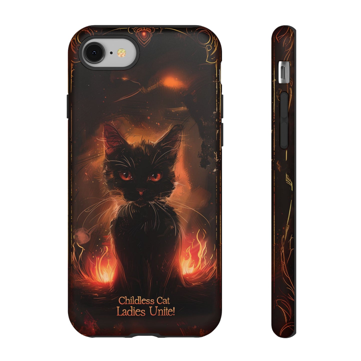 Childless Cat Ladies Unite Phone Case - Gothic Black Cat For iPhone, Samsung Galaxy, and Google Pixel Devices