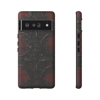 Vampiric Leather Phone Case for iPhone, Samsung Galaxy, and Google Pixel Devices - Gothic Ornate Design