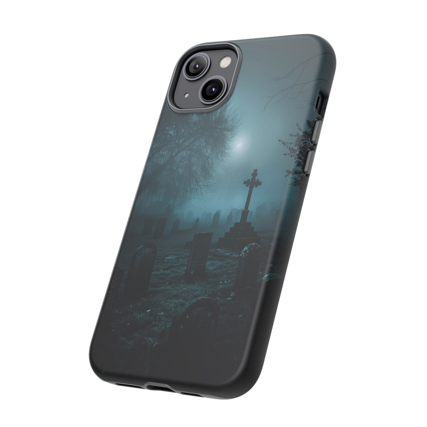 Graveyard at Night Phone Case – Eerie Cemetery Design for iPhone, Samsung Galaxy, and Google Pixel Devices