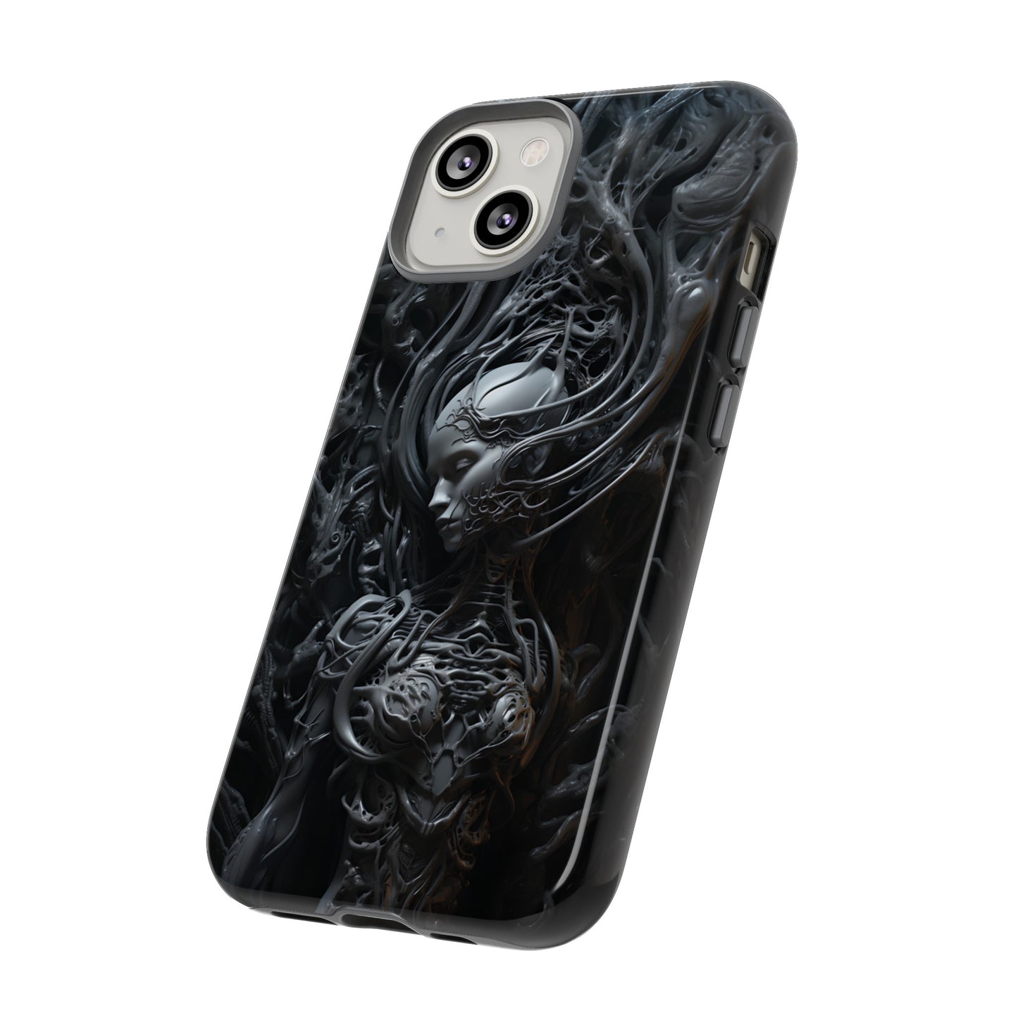 Biomechanical Beauty Phone Case – Futuristic Alien Design for iPhone, Samsung Galaxy, and Google Pixel Devices