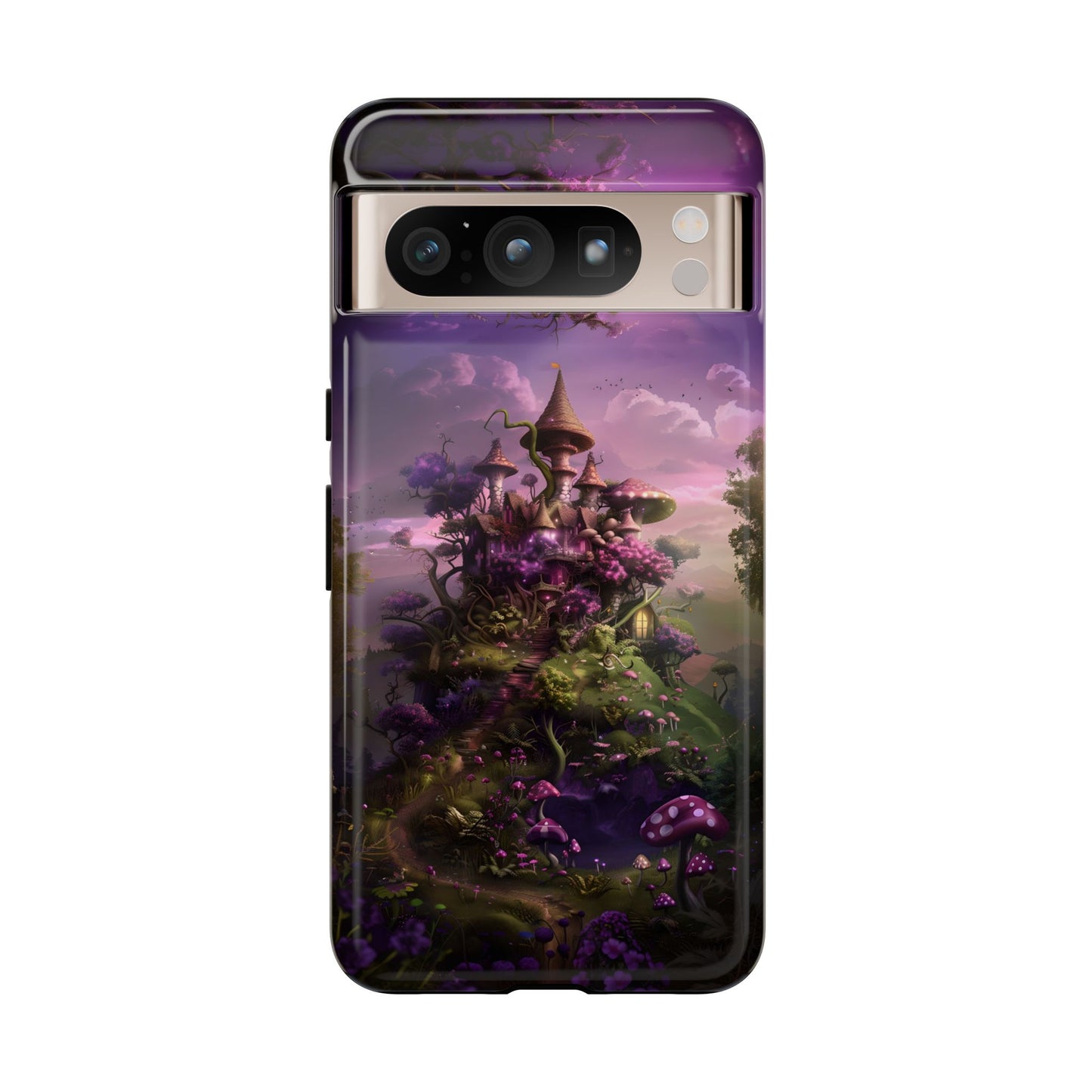 Enchanted Fairy Castle Phone Case - Magical Purple Fantasy Art for iPhone, Samsung Galaxy and Google Pixel Devices