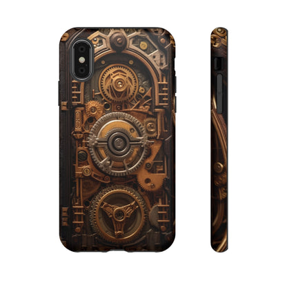 Gearworks Tough Phone Case – Steampunk Clockwork Design for iPhone, Samsung Galaxy, and Google Pixel Devices