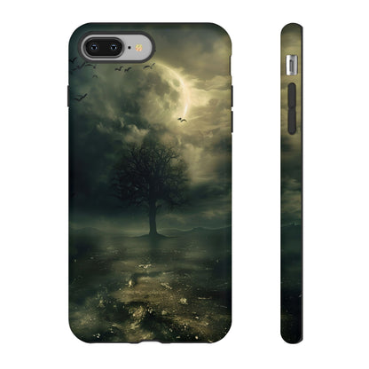 The Tree of Desolation Phone Case – Dark Fantasy Gothic Art with Full Moon for iPhone, Samsung Galaxy, and Google Pixel Devices