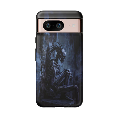 Gothic Alien Skeleton iPhone Case - Sci-Fi Horror Design