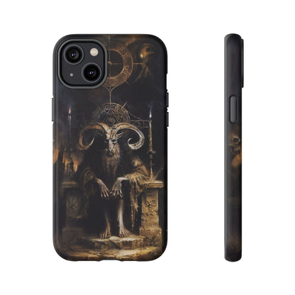 Dark Gothic Goat Demon Phone Case - Occult Horned Beast Art Design