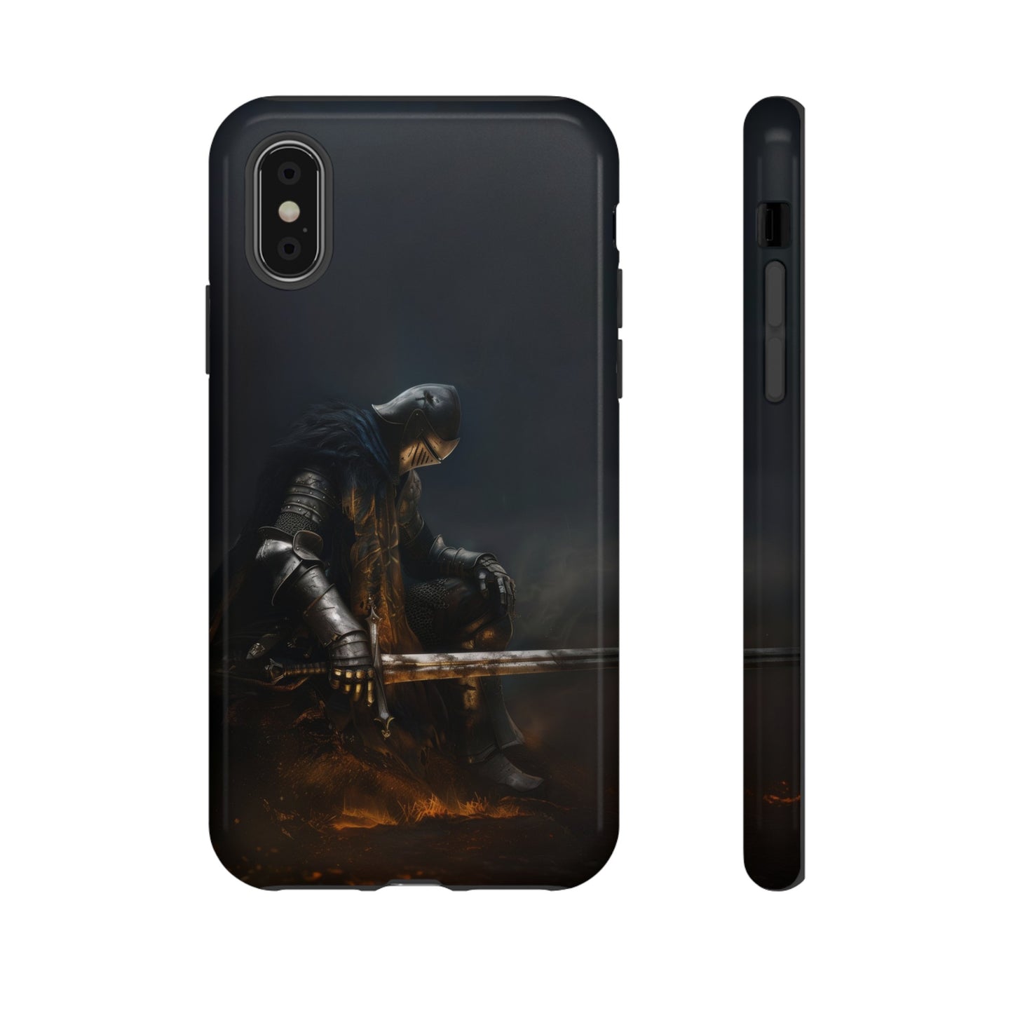 Dark Knight of the Abyss Phone Case - iPhone, Samsung Galaxy, Google Pixel - Epic Medieval Warrior Art, Protective Case, Fantasy Art