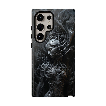 Biomechanical Beauty Phone Case – Futuristic Alien Design for iPhone, Samsung Galaxy, and Google Pixel Devices