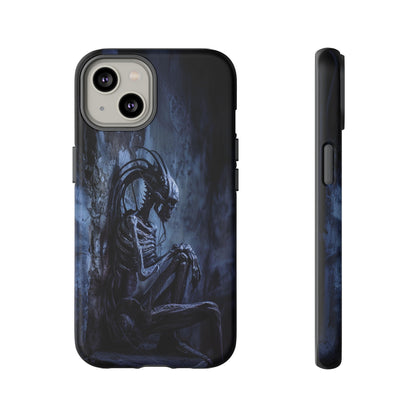 Gothic Alien Skeleton iPhone Case - Sci-Fi Horror Design