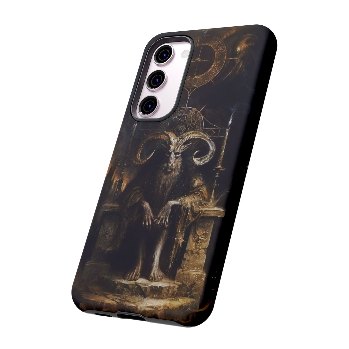 Dark Gothic Goat Demon Phone Case - Occult Horned Beast Art Design