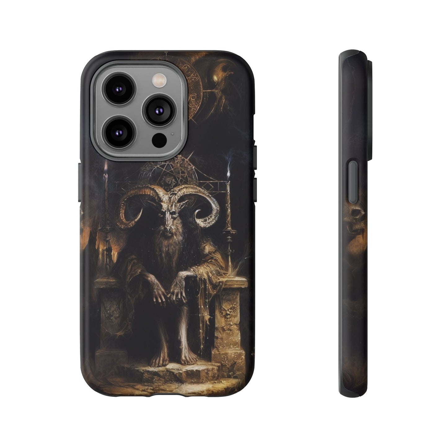 Dark Gothic Goat Demon Phone Case - Occult Horned Beast Art Design