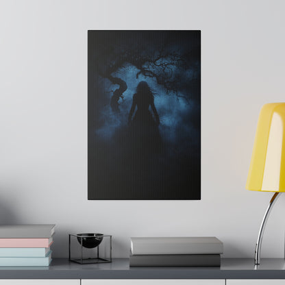 Haunting Silhouette - Dark Art Canvas Print - Mystical Gothic Home Decor