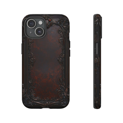 Gothic Ornate Leather-Inspired Phone Case - Dark Aesthetic Cover