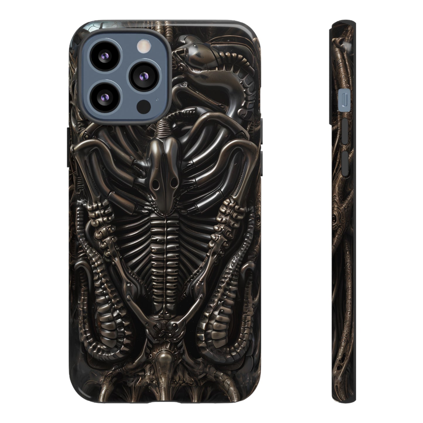 Biomechanical Nightmares Tough Phone Case – Alien Horror Design for iPhone and Samsung Galaxy Devices