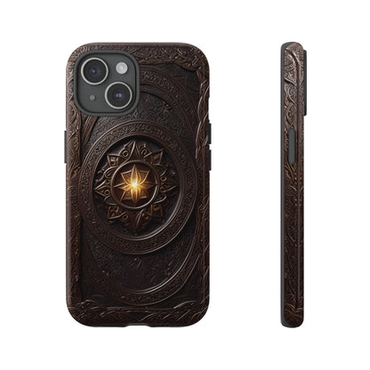 Intricate Leather Flower Tough Phone Case – Elegant Floral Design for iPhone, Samsung Galaxy, and Google Pixel Devices