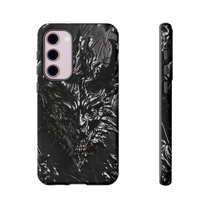 Silver Devil Phone Case – Gothic Demon Design for iPhone, Samsung Galaxy, and Google Pixel Devices